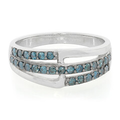 Bague en argent et Diamant fantaisie