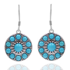 Boucles d'oreilles en argent et Turquoise Sleeping Beauty (Anne Bever)