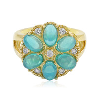 Bague en argent et Opale bleu Caraïbes