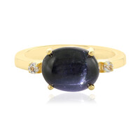 Bague en argent et Diopside étoilé d'Inde