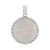 Pendentif en argent et Pierre de Lune arc-en-ciel