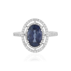 Bague en or et Saphir bleu de Ceylan
