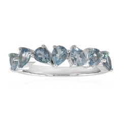 Bague en argent et Topaze bleu ciel