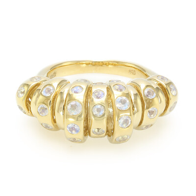 Bague en argent et Pierre de Lune arc-en-ciel (Annette)