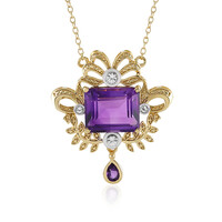 Collier en argent et Améthyste de Zambie