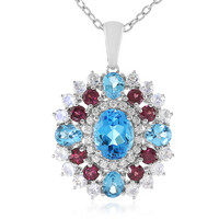 Collier en argent et Topaze bleu Suisse