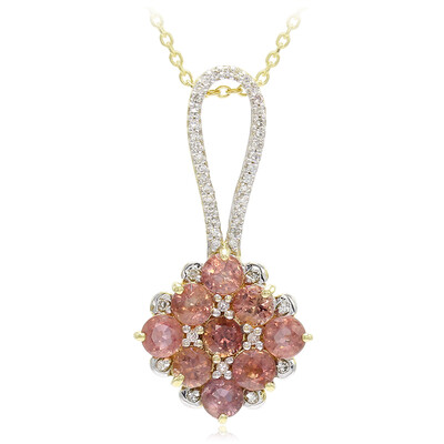 Collier en or et Saphir Padparadscha non chauffé (AMAYANI)