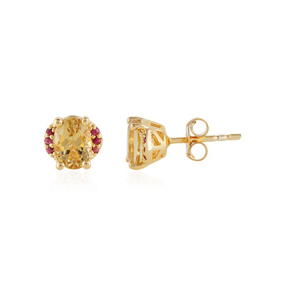 Boucles d'oreilles en argent et Béryl jaune