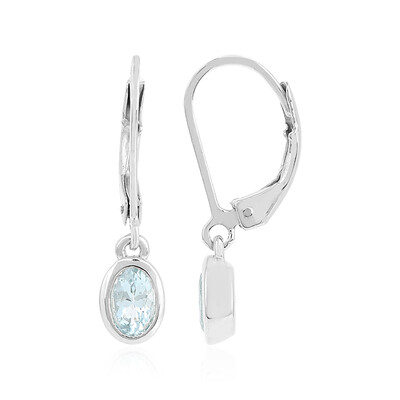Boucles d'oreilles en argent et Aigue-marine