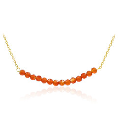 Collier en argent et Agate orange