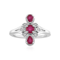 Bague en argent et Rubis de Madagascar
