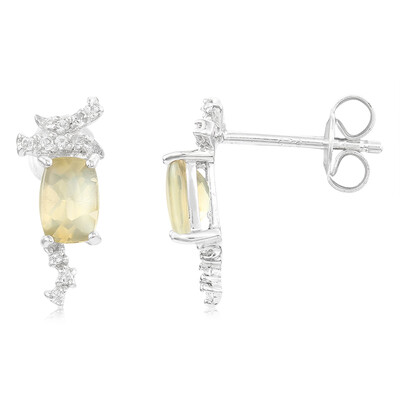 Boucles d'oreilles en argent et Pierre soleil lunaire