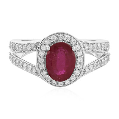 Bague en argent et Rubis de Madagascar
