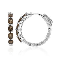 Boucles d'oreilles en argent et Quartz fumé