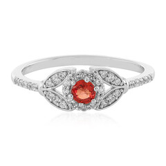 Bague en argent et Rubis rouge du soir