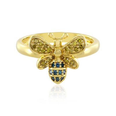 Bague en argent et Diamant jaune PK