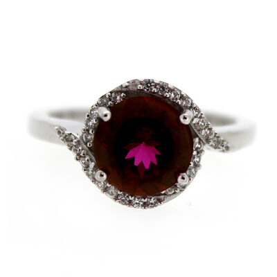 Bague en argent et Topaze Cerise
