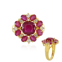Bague en argent et Rubis de Madagascar