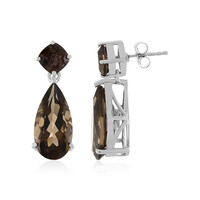 Boucles d'oreilles en argent et Quartz fumé