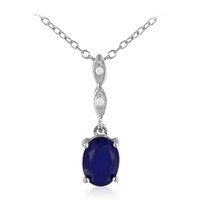 Collier en argent et Spinelle bleu roi