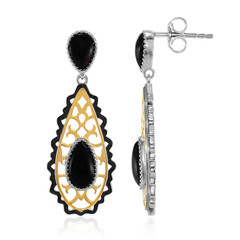 Boucles d'oreilles en argent et Onyx noir
