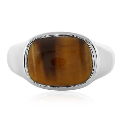 Bague pour homme en argent et Œil de Tigre