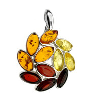 Pendentif en argent et Ambre baltique