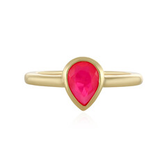 Bague en argent et Opale rose d'Éthiopie