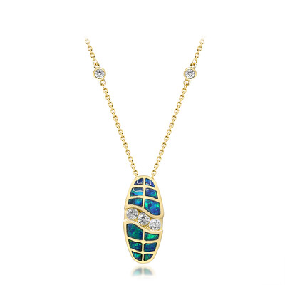 Collier en or et Opale noire de Lightning Ridge (CIRARI)
