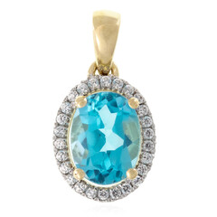 Pendentif en or et Topaze bleu Suisse