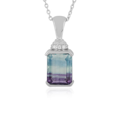 Collier en argent et Fluorite multicolore