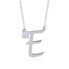 Collier en argent et Pierre de Lune arc-en-ciel