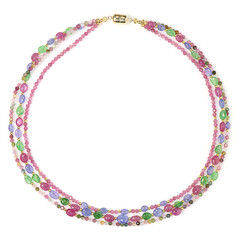 Collier en argent et Tourmaline rose du Nigéria (Adela Silber)