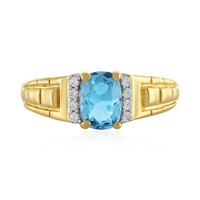 Bague en argent et Topaze bleu Suisse