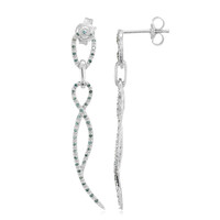 Boucles d'oreilles en argent et Diamant fantaisie