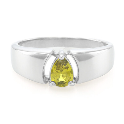 Bague pour homme en argent et Chrysobéryl du Brésil