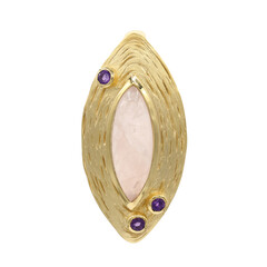 Pendentif en argent et Quartz rose