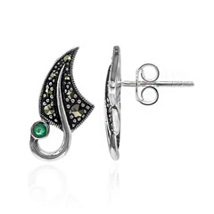 Boucles d'oreilles en argent et Emeraude