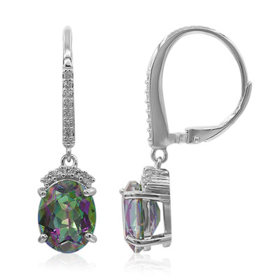 Boucles d'oreilles en argent et Quartz mystique