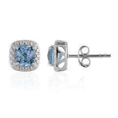 Boucles d'oreilles en argent et Topaze bleu ciel