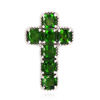 Pendentif en argent et Diopside de Russie