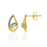 Boucles d'oreilles en argent et Topaze bleu ciel