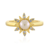 Bague en argent et Perle blanche de culture d'eau douce