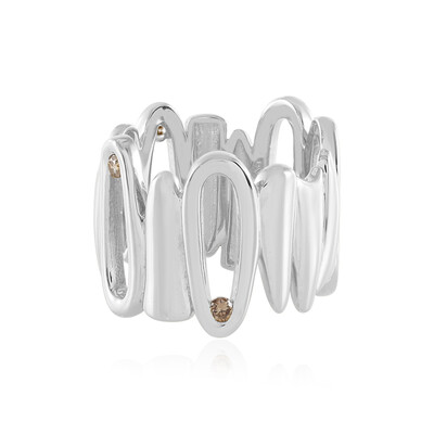 Bague en argent et Diamant champagne I3 (de Melo)
