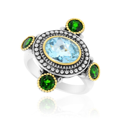 Bague en argent et Topaze bleu ciel
