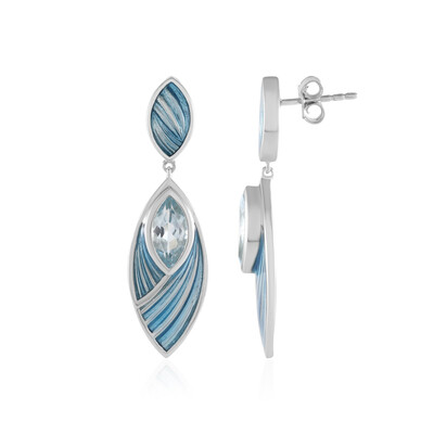 Boucles d'oreilles en argent et Topaze bleu ciel (Adela Silber)