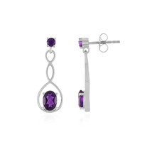 Boucles d'oreilles en argent et Améthyste de Zambie