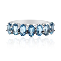 Bague en argent et Topaze bleu de Londres
