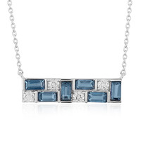 Collier en argent et Kyanite bleu pétrole