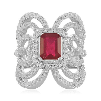 Bague en argent et Rubis de Madagascar